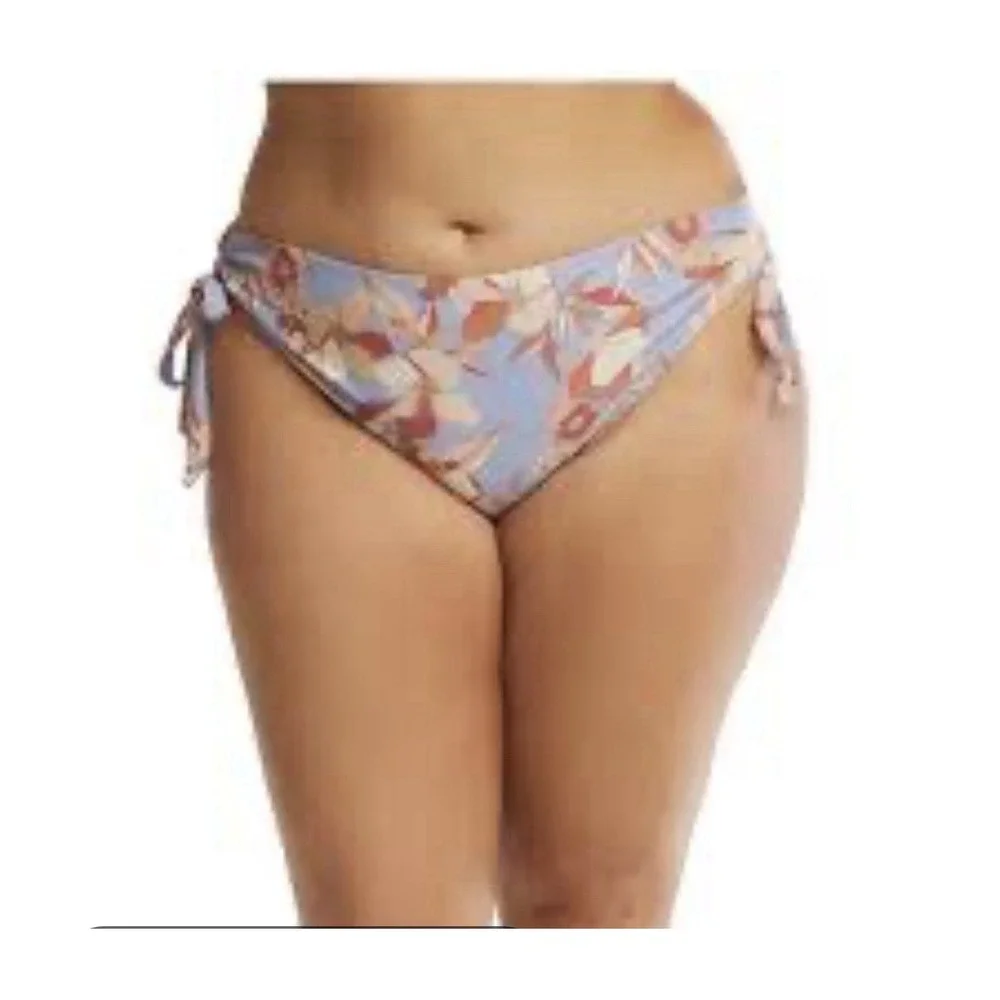 Time and Tru Women's Printed Ruched Underwire Bikini Set  1x/ Bottom  XL 16-18 - Picture 2 of 7